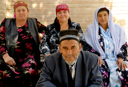 Samarkand, Uzbekistan, Man With His Three Wives
