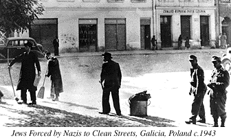 Photograph of Jews Forced to Clean Streets, Galicia, Poland c.1943