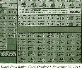 Photograph of Dutch Food Ration Card for November 1944