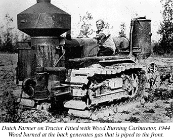 Photograph of Dutch Tractor fitted with Wood Burning Carburetor, 1944